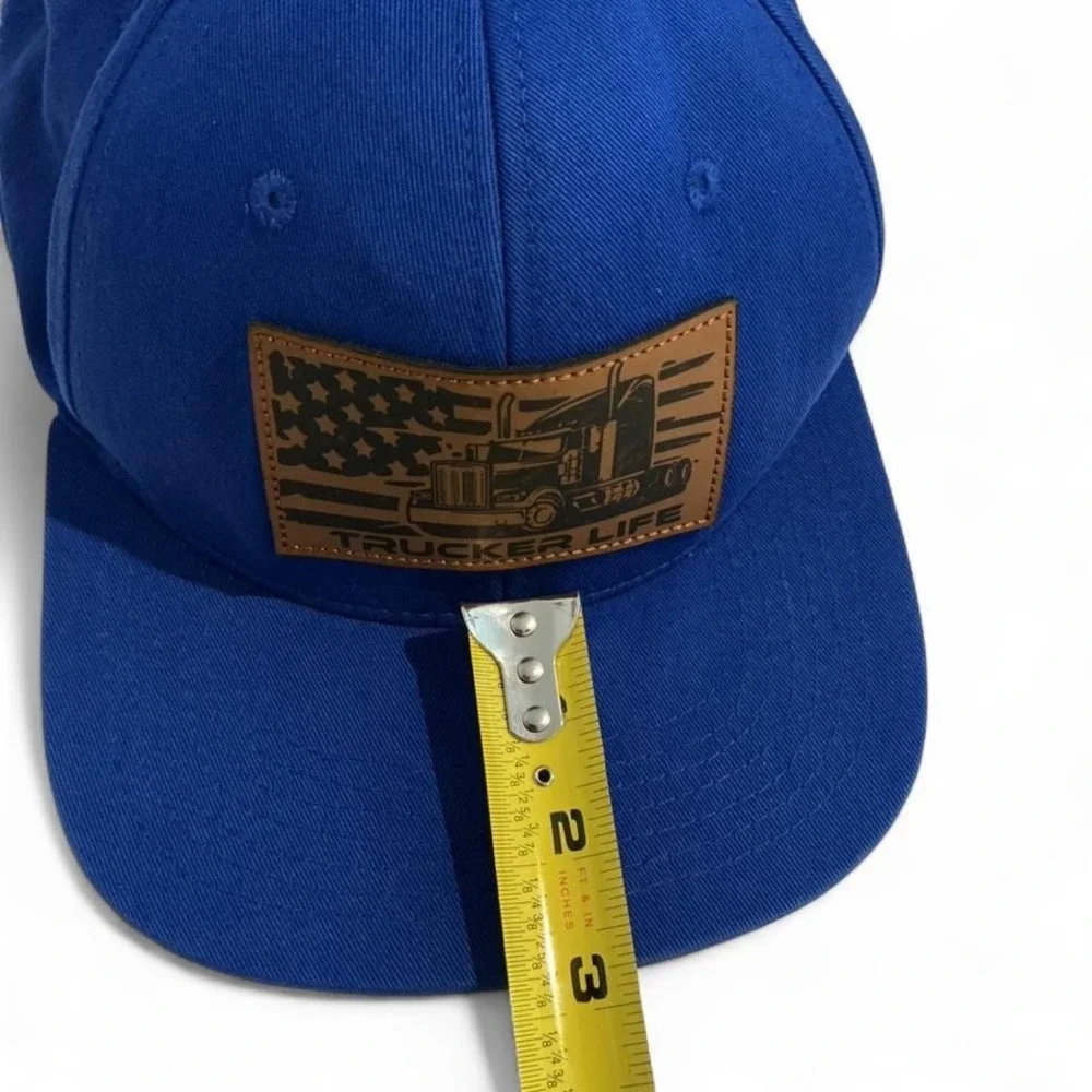 Grizzly Lids Trucker Life Hat Mens‎ OSFA Blue Excellent USA Patch Snapback Cap